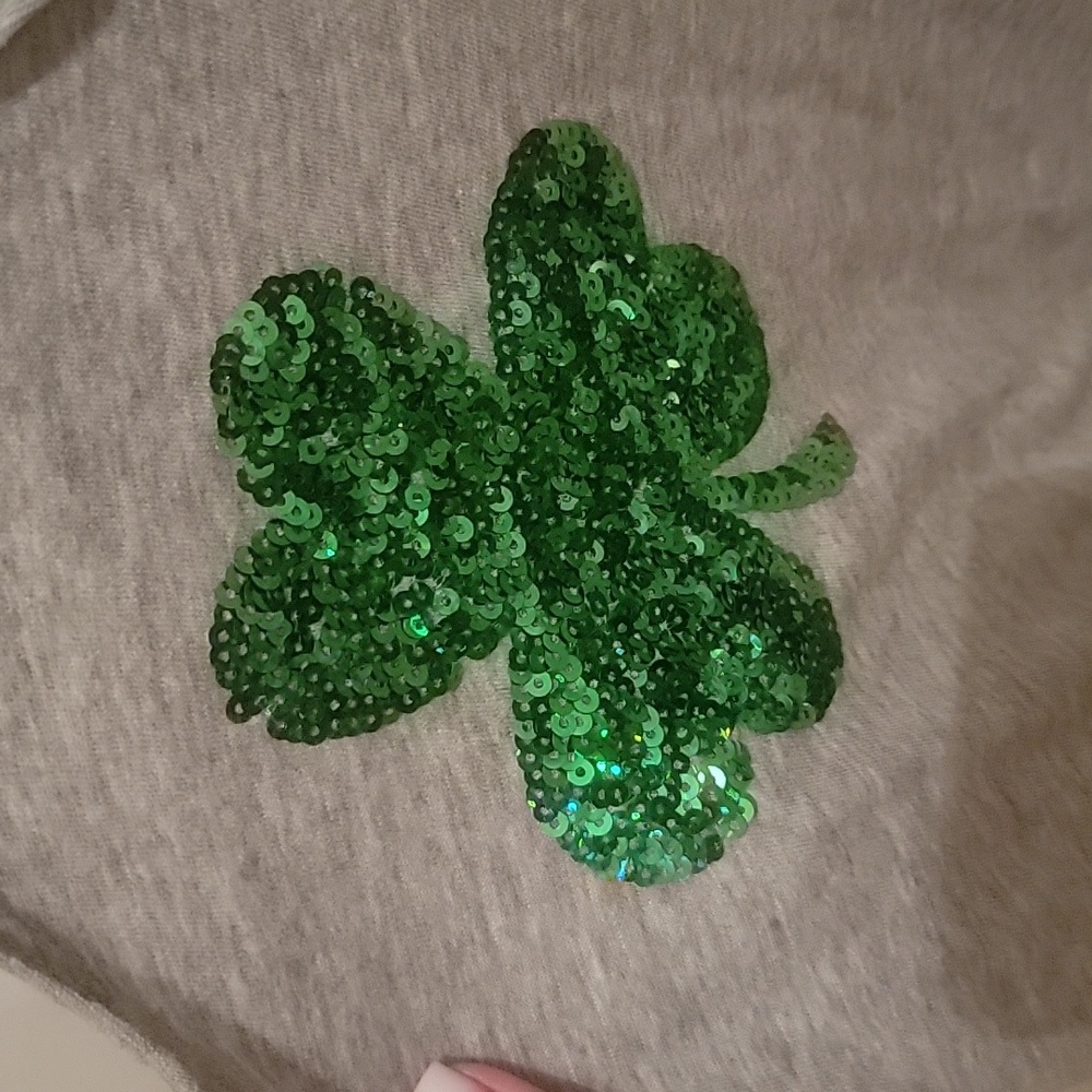 PINK Victoria's Secret Gray Tank Top With Green Sequin Shamrocks. XS. Bralette S - Picture 5 of 16